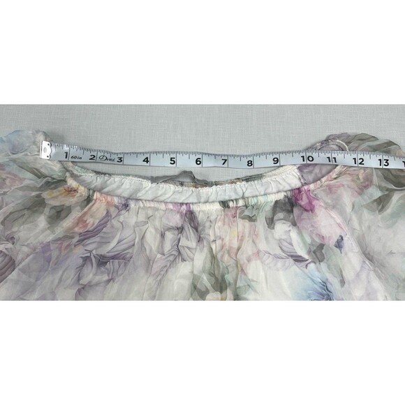 Viola Borghi Blouse White Floral Lined Silk Flowy Fairy Romantic Womens Medium - Picture 6 of 14